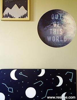 Childrens space themed headboard