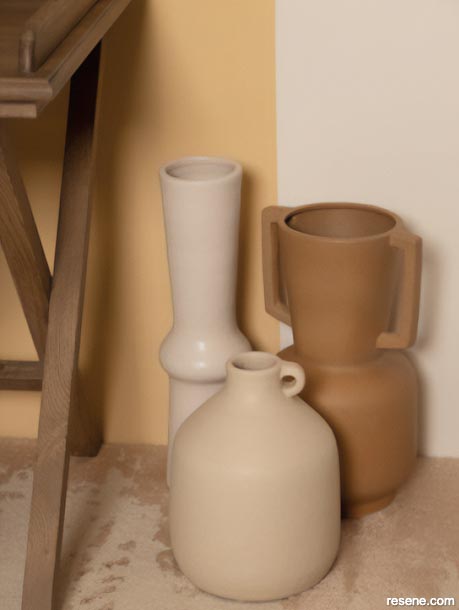 Artisanal vases with rustic silhouettes