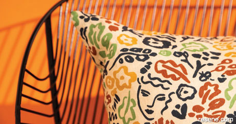 Curated colour - handpainted summery cushions