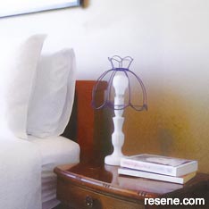 Update an old unwanted bedside lamp with a coat of paint
