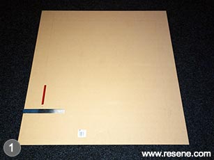 Step 1 - start with mdf sheet measuring 1200 x 1200mm