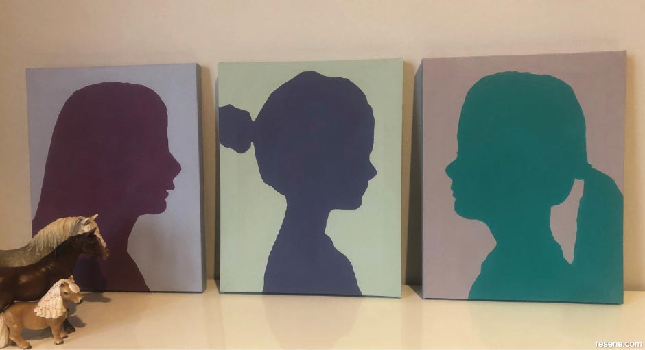 Make profile paintings of your kids - family projects