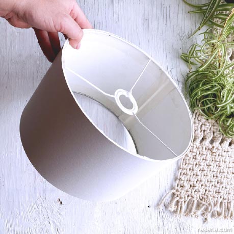 Wrapping lampshade in fabric