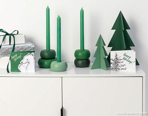 Make festive wooden candleholders