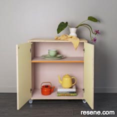 Paint a cabinet inside for a colourful suprise