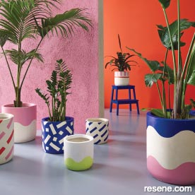 Tropical patterned planters