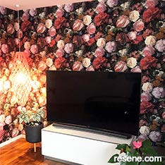 Wallpapered feature wall 