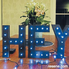 Make some decorative marquee letters with lighting