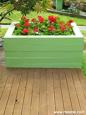 Painting a raised flower bed