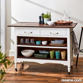 Upcycle drawers to make an kitchen island